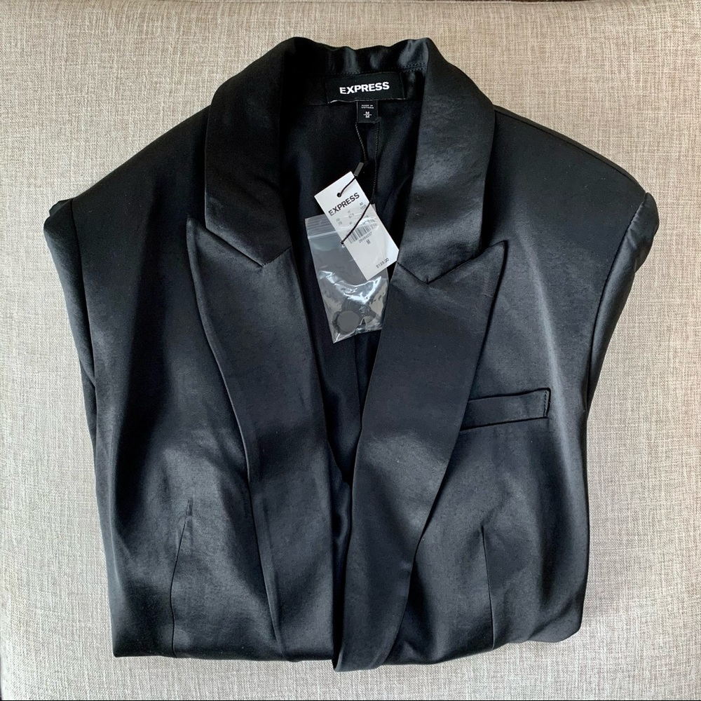 Express Black Satin Blazer